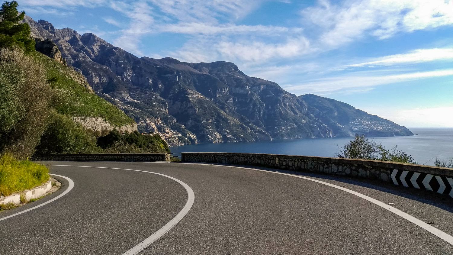 View of Amalfi Coast road